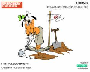 Goofy - Golf - Sports - Disney Embroidery Design in 3 sizes & 8 formats