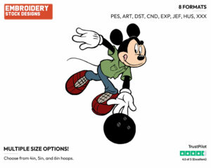 Mickey Mouse Bowling - Bowling, Boxing, and Karate - Sports - Disney Embroidery Design in 3 sizes & 8 formats