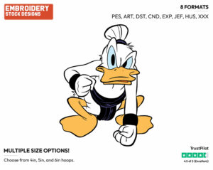 Donald Duck As A Sumo Wrestler - Bowling, Boxing, and Karate - Sports - Disney Embroidery Design in 3 sizes & 8 formats