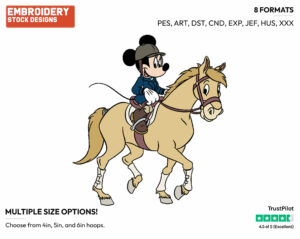 Minnie Mouse Riding Horse - Bowling, Boxing, and Karate - Sports - Disney Embroidery Design in 3 sizes & 8 formats