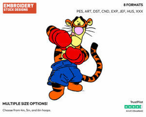 Tigger Boxing - Bowling, Boxing, and Karate - Sports - Disney Embroidery Design in 3 sizes & 8 formats