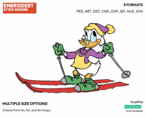 Scrooge Slalom Skiing - Hockey - Olympic Games - Disney Embroidery Design in 3 sizes & 8 formats