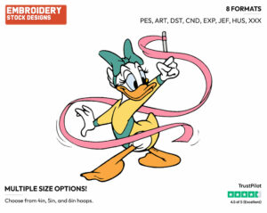 Daisy Duck Rhythmic Gymnastics - Hockey - Olympic Games - Disney Embroidery Design in 3 sizes & 8 formats