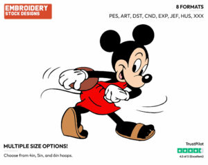 Mickey Mouse Throwing Discus - Hockey - Olympic Games - Disney Embroidery Design in 3 sizes & 8 formats