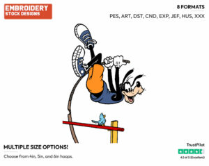 Goofy Pole Vaulting - Hockey - Olympic Games - Disney Embroidery Design in 3 sizes & 8 formats
