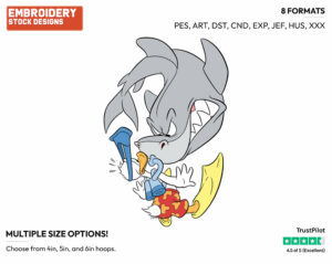 Donald Duck Scubadiving With A Shark - Scuba Diving - Olympic Games - Disney Embroidery Design in 3 sizes & 8 formats