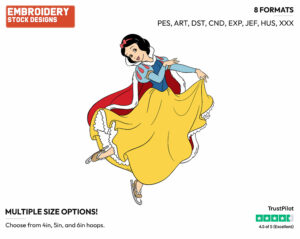 Snow White Skating - Skating - Olympic Games - Disney Embroidery Design in 3 sizes & 8 formats