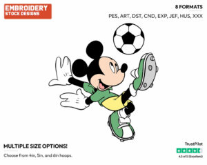 Mickey Mouse - Soccer - Olympic Games - Disney Embroidery Design in 3 sizes & 8 formats