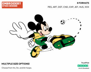 Mickey Mouse - Soccer - Olympic Games - Disney Embroidery Design in 3 sizes & 8 formats
