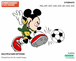 Mickey - Soccer - Olympic Games - Disney Embroidery Design in 3 sizes & 8 formats