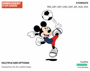 Mickey Mouse - Soccer - Olympic Games - Disney Embroidery Design in 3 sizes & 8 formats
