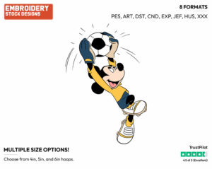 Mickey Mouse - Soccer - Olympic Games - Disney Embroidery Design in 3 sizes & 8 formats