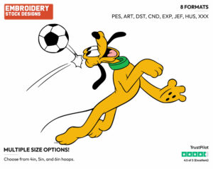 Pluto - Soccer - Olympic Games - Disney Embroidery Design in 3 sizes & 8 formats