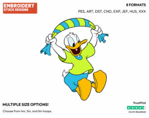 Donald Duck - Soccer - Olympic Games - Disney Embroidery Design in 3 sizes & 8 formats