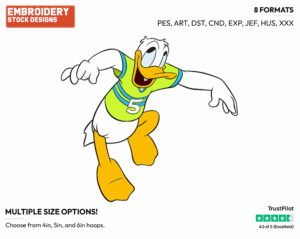 Donald Duck - Soccer - Olympic Games - Disney Embroidery Design in 3 sizes & 8 formats