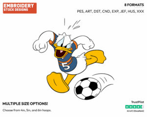 Donald Duck - Soccer - Olympic Games - Disney Embroidery Design in 3 sizes & 8 formats