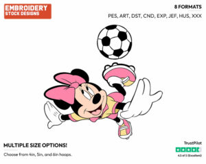 Minnie Mouse - Soccer - Olympic Games - Disney Embroidery Design in 3 sizes & 8 formats