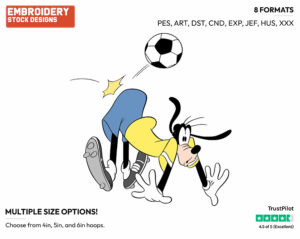 Goofy - Soccer - Olympic Games - Disney Embroidery Design in 3 sizes & 8 formats