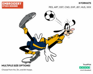 Goofy - Soccer - Olympic Games - Disney Embroidery Design in 3 sizes & 8 formats