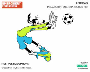 Goofy - Soccer - Olympic Games - Disney Embroidery Design in 3 sizes & 8 formats