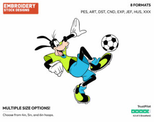Goofy - Soccer - Olympic Games - Disney Embroidery Design in 3 sizes & 8 formats