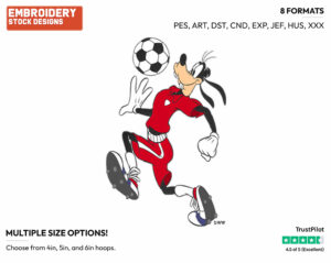 Goofy - Soccer - Olympic Games - Disney Embroidery Design in 3 sizes & 8 formats