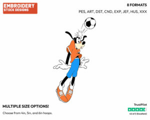 Goofy - Soccer - Olympic Games - Disney Embroidery Design in 3 sizes & 8 formats