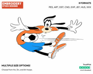 Goofy - Soccer - Olympic Games - Disney Embroidery Design in 3 sizes & 8 formats
