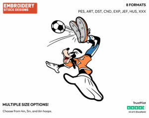 Goofy - Soccer - Olympic Games - Disney Embroidery Design in 3 sizes & 8 formats