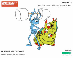 Flik, Heimlich - Weight Lifting - Tennis & Badminton - Disney Embroidery Design in 3 sizes & 8 formats