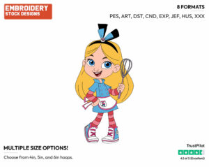 Alice - Alice's Wonderland Bakery - TV Shows - Disney Embroidery Design in 3 sizes & 8 formats