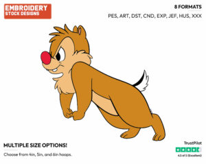 Angry Dale - Chip and Dale - TV Shows - Disney Embroidery Design in 3 sizes & 8 formats