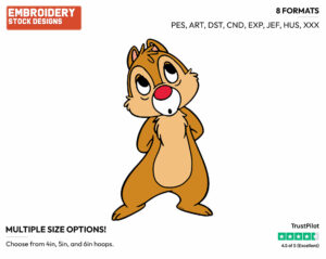 Curious Dale - Chip and Dale - TV Shows - Disney Embroidery Design in 3 sizes & 8 formats