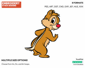 Dale - Chip and Dale - TV Shows - Disney Embroidery Design in 3 sizes & 8 formats