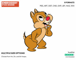 Curious Dale - Chip and Dale - TV Shows - Disney Embroidery Design in 3 sizes & 8 formats