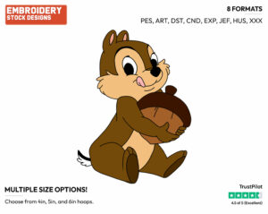 Chip, Acorn - Chip and Dale - TV Shows - Disney Embroidery Design in 3 sizes & 8 formats