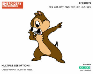 Chip Calling Out - Chip and Dale - TV Shows - Disney Embroidery Design in 3 sizes & 8 formats