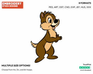 Chip - Chip and Dale - TV Shows - Disney Embroidery Design in 3 sizes & 8 formats