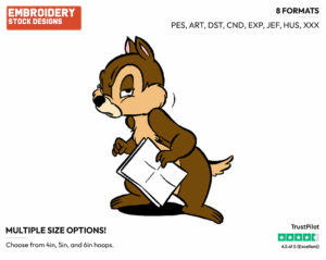Peeved Chip - Chip and Dale - TV Shows - Disney Embroidery Design in 3 sizes & 8 formats