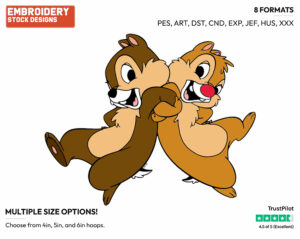 Chip, Dale - Chip and Dale - TV Shows - Disney Embroidery Design in 3 sizes & 8 formats