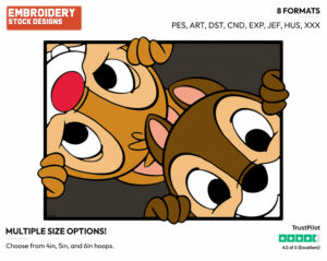 Chip, Dale Peek-A-Boo - Chip and Dale - TV Shows - Disney Embroidery Design in 3 sizes & 8 formats