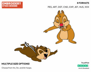 Chip, Dale Laughing - Chip and Dale - TV Shows - Disney Embroidery Design in 3 sizes & 8 formats