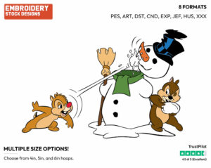 Chip, Dale Snowball Fight - Chip and Dale - TV Shows - Disney Embroidery Design in 3 sizes & 8 formats