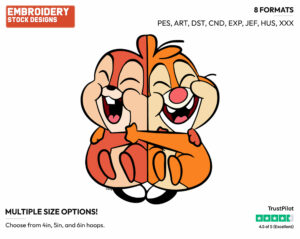 Chip And Dale - Chip n Dale - Park Life - TV Shows - Disney Embroidery Design in 3 sizes & 8 formats