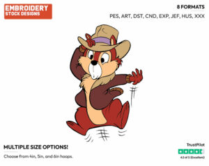 Chip - Chip n Dale - Rescue Rangers - TV Shows - Disney Embroidery Design in 3 sizes & 8 formats