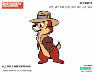 Chip - Chip n Dale - Rescue Rangers - TV Shows - Disney Embroidery Design in 3 sizes & 8 formats