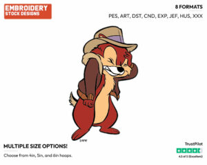 Chip - Chip n Dale - Rescue Rangers - TV Shows - Disney Embroidery Design in 3 sizes & 8 formats