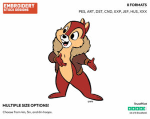 Chip - Chip n Dale - Rescue Rangers - TV Shows - Disney Embroidery Design in 3 sizes & 8 formats