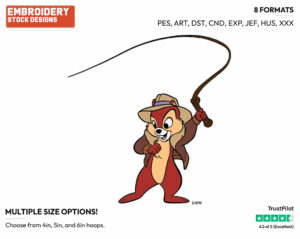 Chip, Whip - Chip n Dale - Rescue Rangers - TV Shows - Disney Embroidery Design in 3 sizes & 8 formats