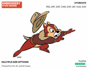 Chip - Chip n Dale - Rescue Rangers - TV Shows - Disney Embroidery Design in 3 sizes & 8 formats